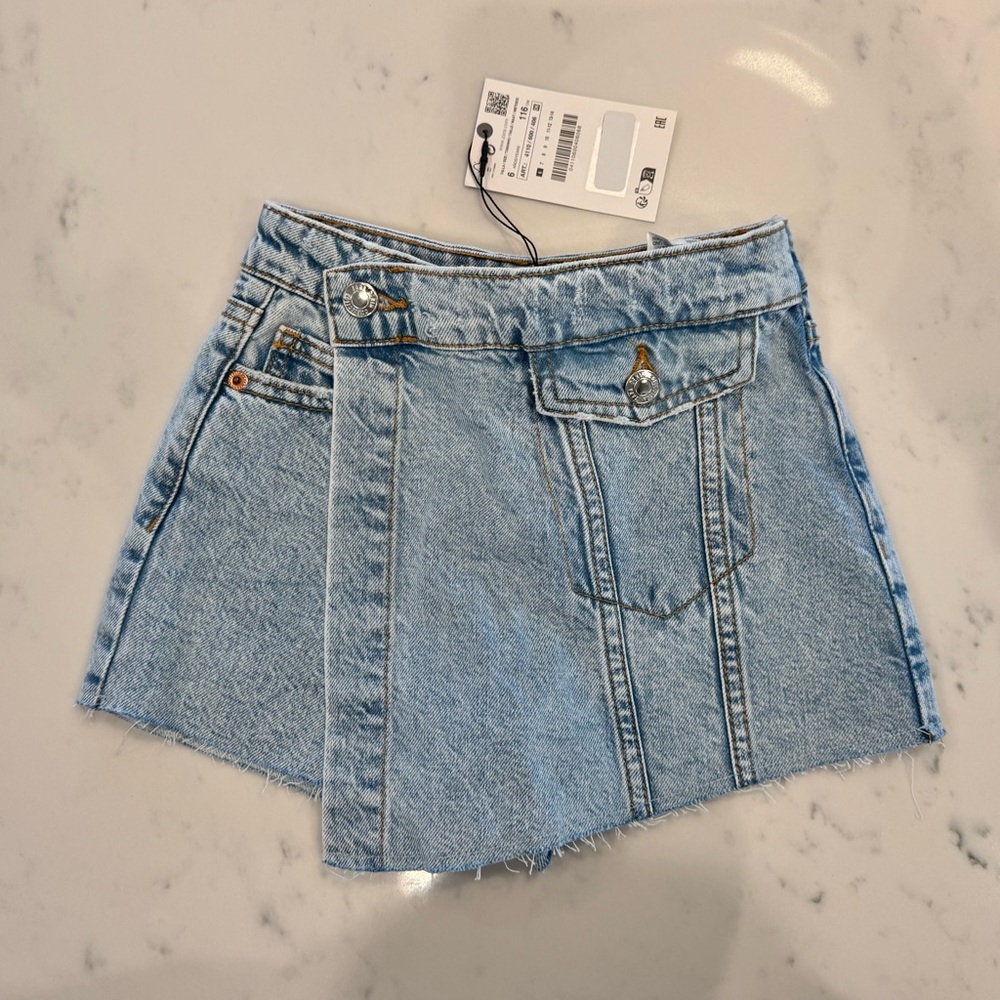 Zara Light Blue Denim Skort